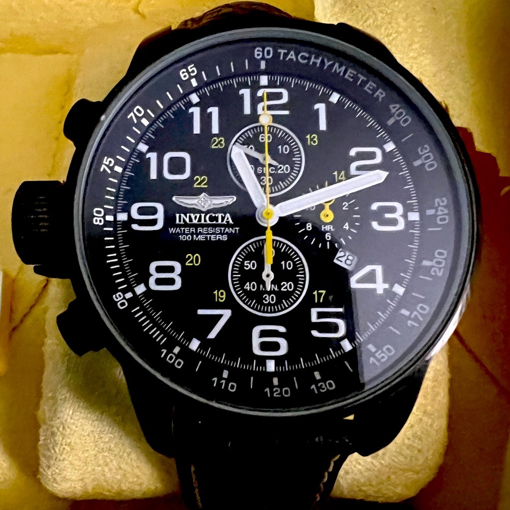 Vintage RARE Lefties Invicta Chronograph Watch featuring LARGE FACE